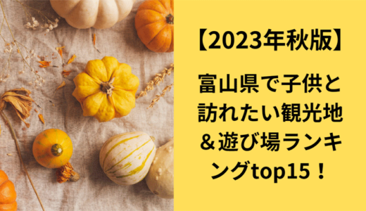 【2023年秋】富山県で子供と訪れたいおすすめ観光地＆遊び場ランキングtop15！